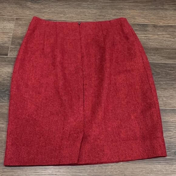 Linda Allard Ellen Tracy 100% Wool Herringbone Pencil Skirt Women’s - Picture 6 of 10
